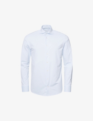 Eton Mens Light Blue Business Slim-fit Stretch-cotton Shirt