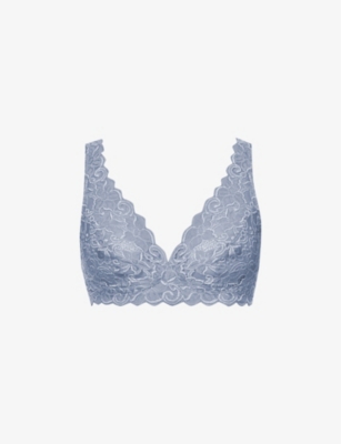 Hanro Luxury Moments Soft Cup Lace Bra In Pigeon
