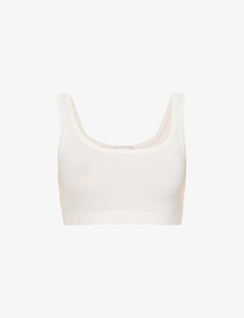 HANRO: Touch Feeling scoop-neck stretch-woven crop top