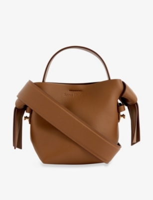 Acne Studios Musubi Micro Leather Shoulder Bag In Dark Brown