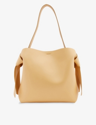 Musubi Midi Leather Tote Bag in Brown - Acne Studios