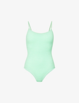 Hunza G Womens Lime Pamela Scoop-neck Swimsuit In Lime