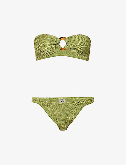 HUNZA G: Gloria textured bikini set