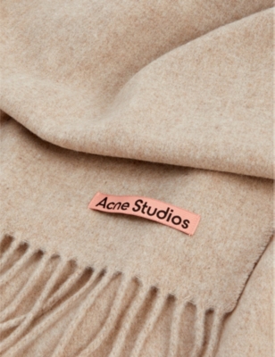 Shop Acne Studios Women's Oatmeal Melange Canada New Fringed Wool Scarf