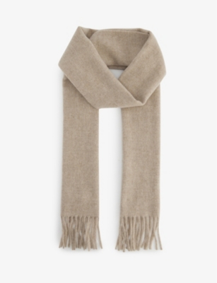 Acne Studios Womens Oatmeal Melange Canada Narrow Wool Scarf