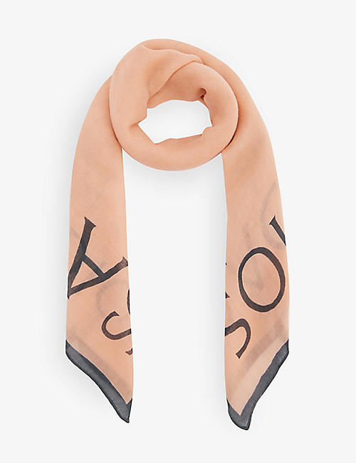 ACNE STUDIOS: Logo-embellished square wool scarf