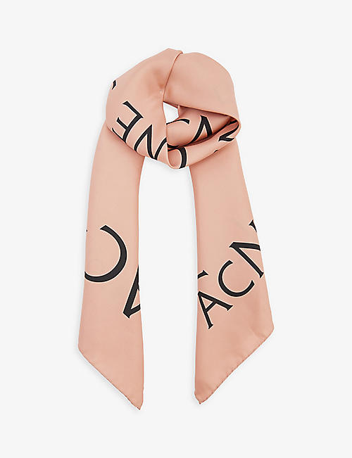 ACNE STUDIOS: Vorgi logo-print silk scarf