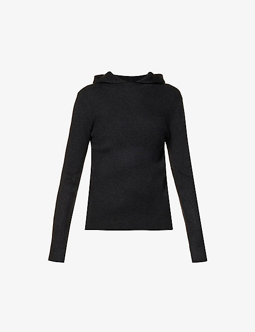 PIXIE MARKET: Sumi brushed-textured knitted hoody