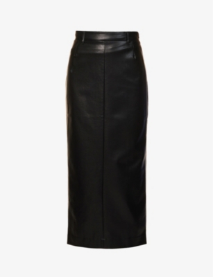 PIXIE MARKET YVE HIGH-RISE FAUX-LEATHER MIDI SKIRT,63564670