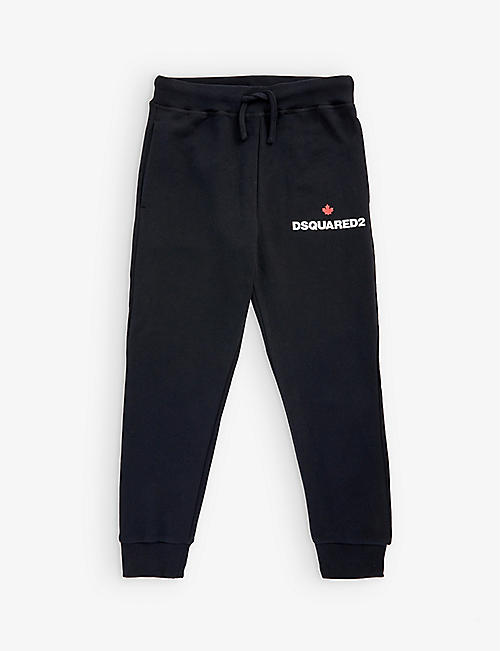 DSQUARED2: Logo-print mid-rise cotton jogging bottoms 4-16 years