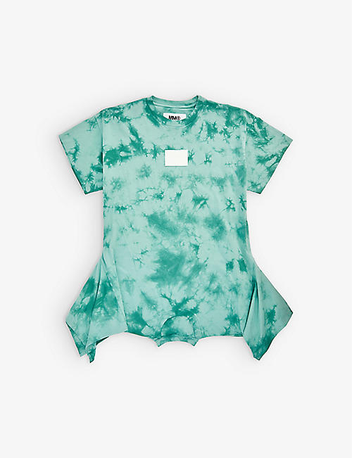 MM6 MAISON MARGIELA: Tie-dyed upside-down cotton-jersey T-shirt 8-16 years