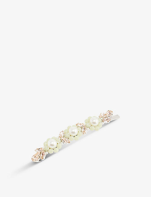 SIMONE ROCHA: Flower crystal-embellished brass hairclip