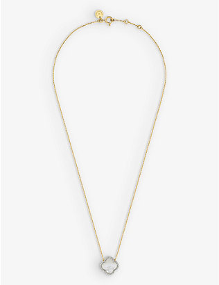 THE ALKEMISTRY: Morganne Bello Victoria Clover 18ct yellow-gold and white diamond necklace