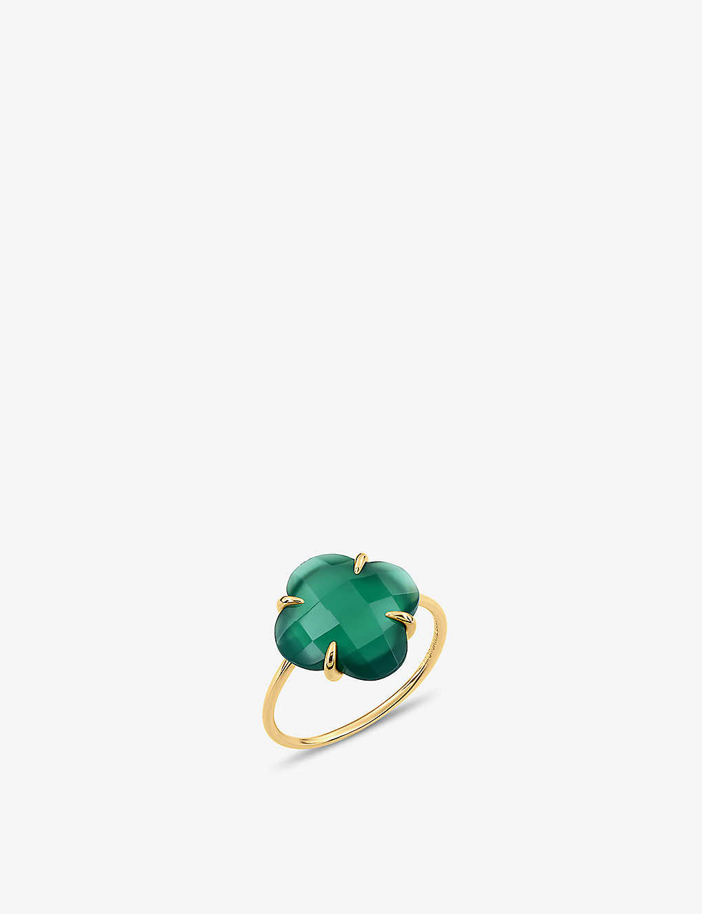 The Alkemistry Womens 18ct Yellow Gold Morganne Bello Victoria Clover 18ct Yellow-gold And Agate Coc