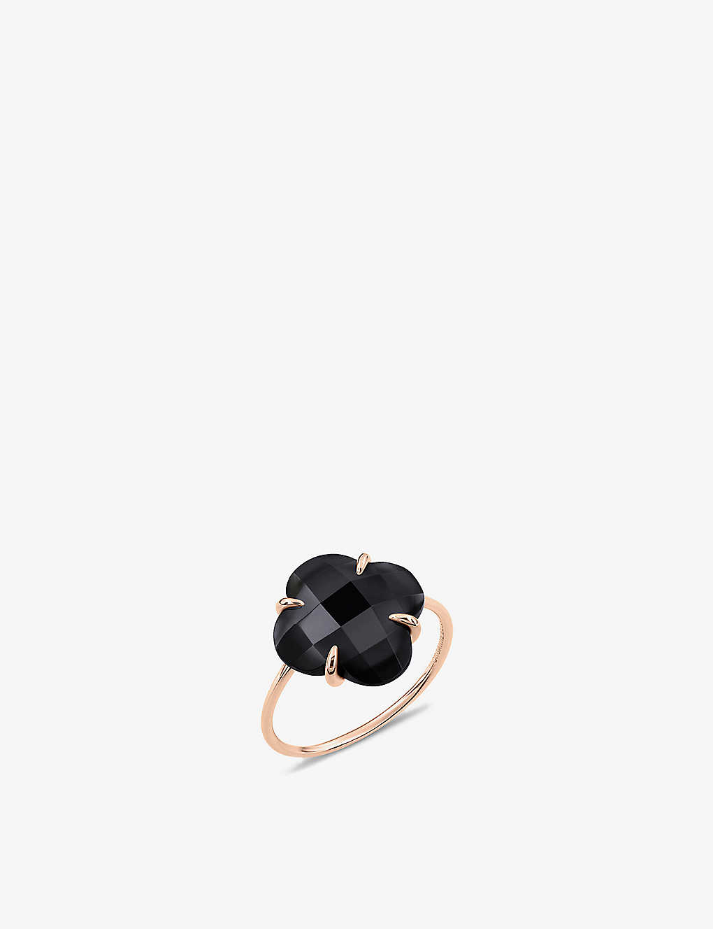 The Alkemistry Womens 18ct Rose Gold Morganne Bello Clover 18ct Rose-gold And 4.02ct Black Onyx Ring In Pink