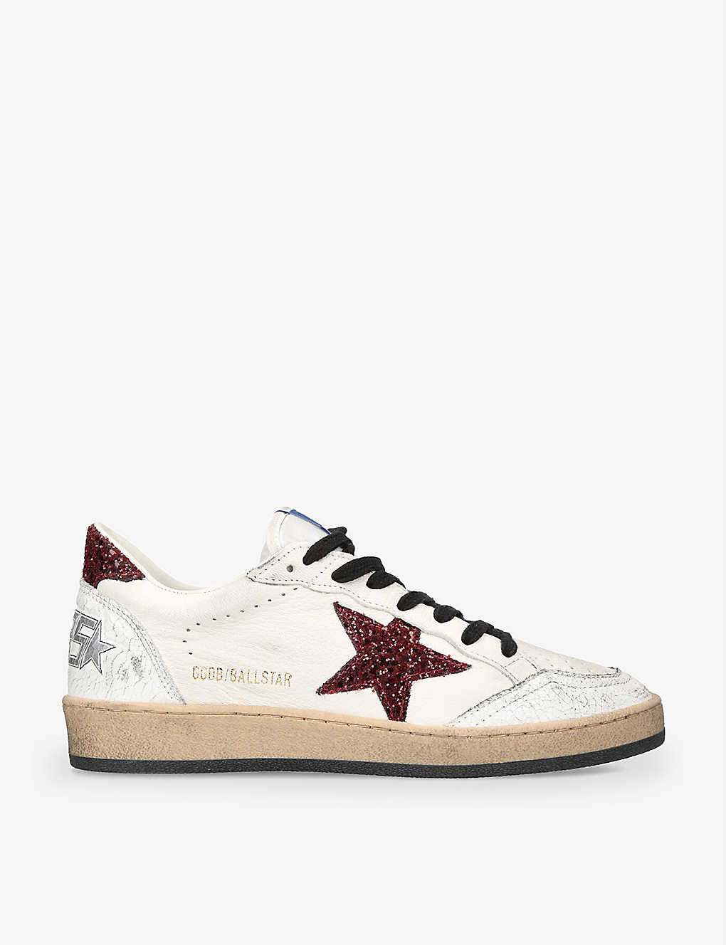 Shop Golden Goose Women's White/red Ball Star Leather Low-top Trainers
