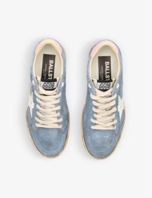 Shop Golden Goose Women's Blue Other Women's Ball Star 50758 Distressed Suede Low-top Trainers