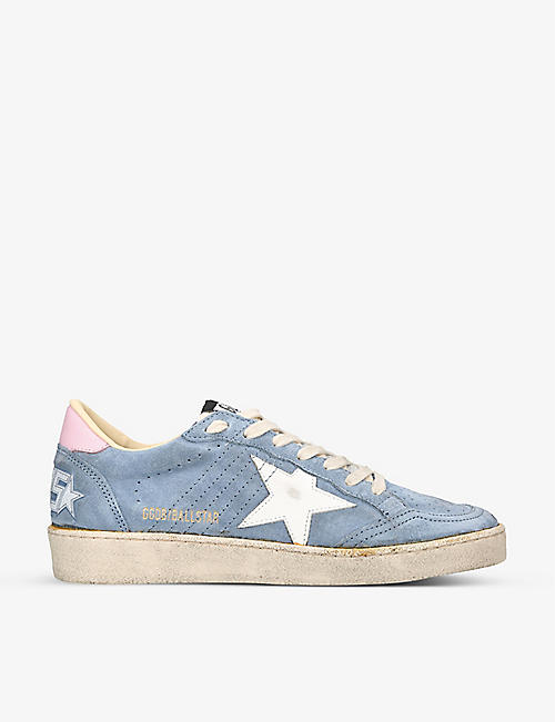 GOLDEN GOOSE: Women's Ball Star 50758 distressed suede low-top trainers