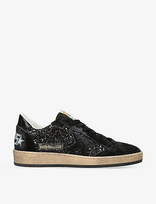 GOLDEN GOOSE: Ball Star All Star glitter leather-blend trainers