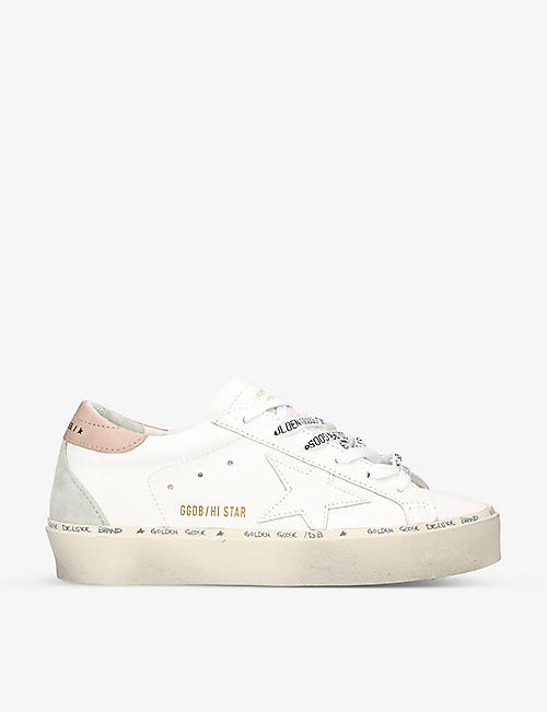 GOLDEN GOOSE: Women’s Hi Star logo-embroidered leather low-top trainers