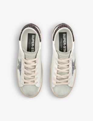 Golden Goose Super-star Leather Sneakers - Women's - Calf Leather/calf Suede/sequin In White