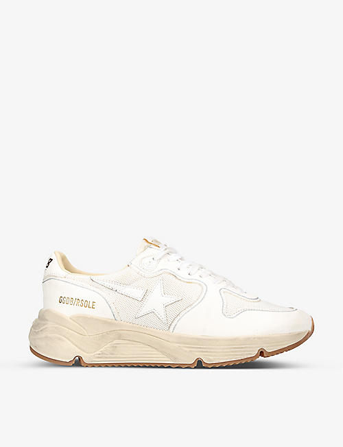 GOLDEN GOOSE: Running Sole 10100 mesh and leather trainers