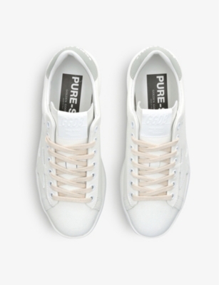Golden Goose White And Silver Leather Pure Star Sneakers In White/oth
