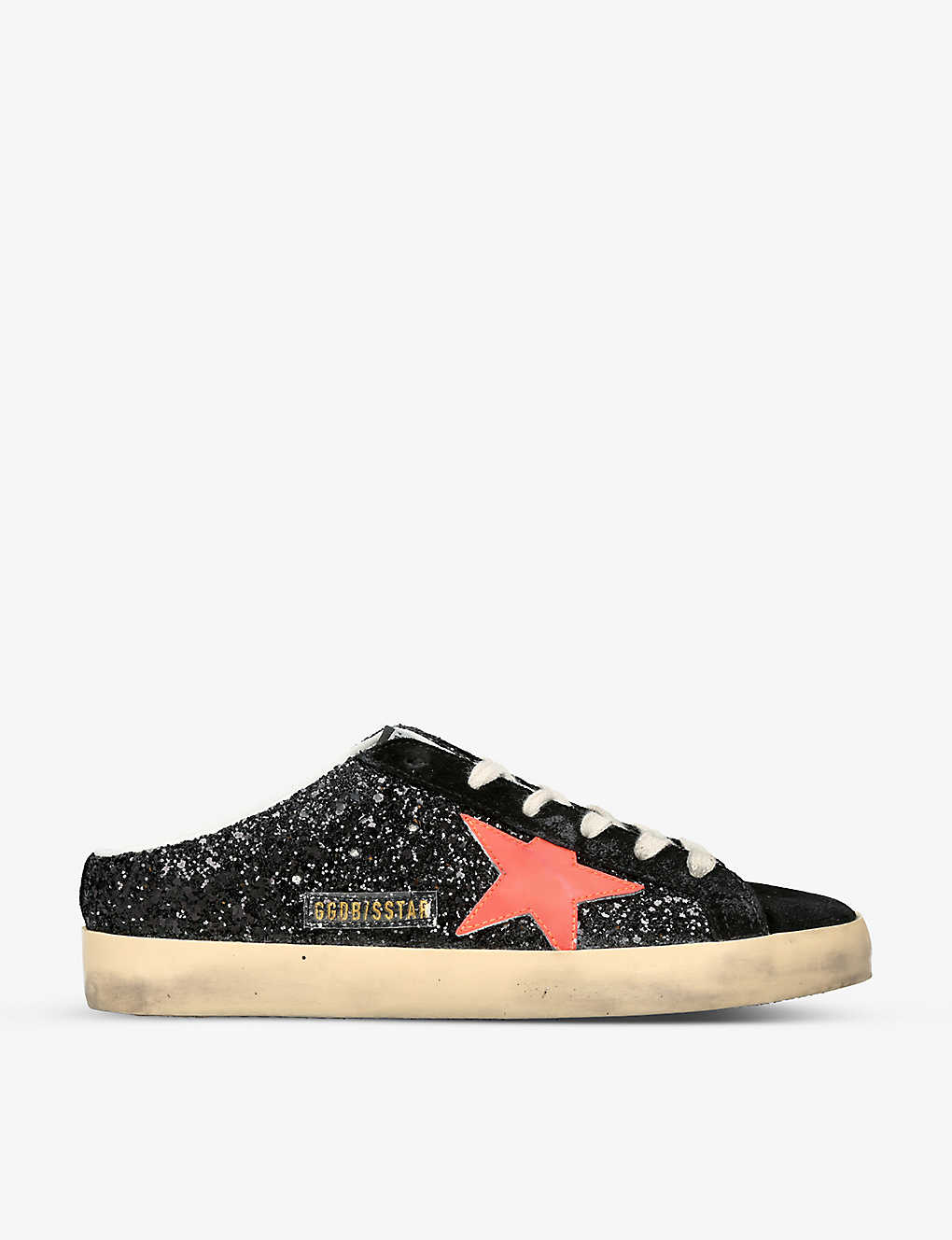 Golden Goose Super-star Sabots 90373 Glitter-leather Trainers In White