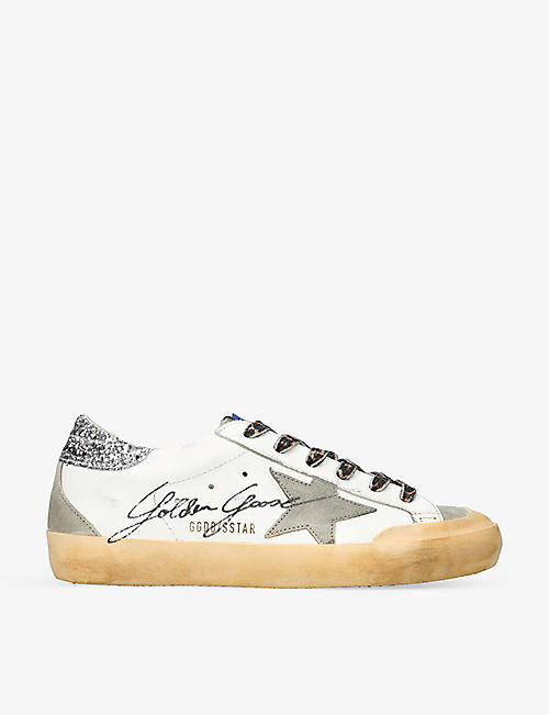 GOLDEN GOOSE: Super Star 10876 logo-print leather low-top trainers
