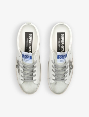 Golden Goose 20mm Super-star Leather Mule Sneakers In White/oth