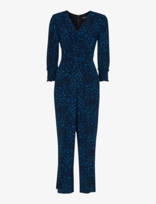 WHISTLES: Leopard-print tied-back woven jumpsuit