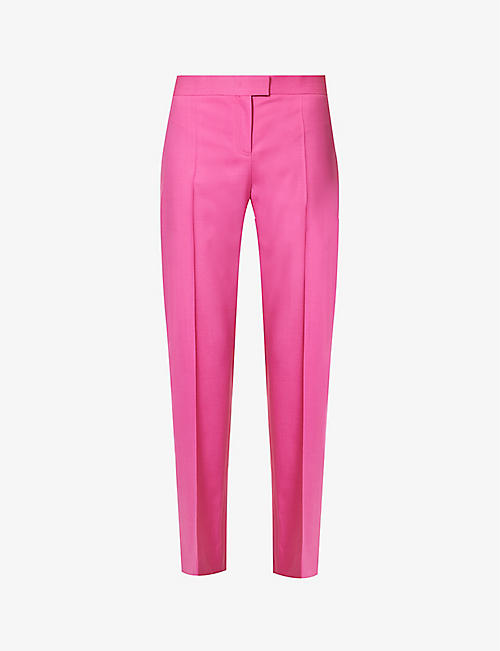 PHILOSOPHY: Pressed-crease straight-leg mid-rise wool-blend trousers