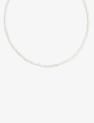 Astrid & Miyu Radiant Gold-plated Brass And Pearl Necklace In Silver