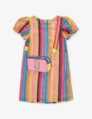 MARC JACOBS: Bag-print striped woven dress 4-12 years