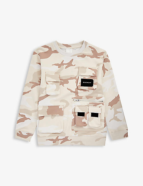 GIVENCHY: Camouflage-print cotton-jersey sweatshirt 10-12 years