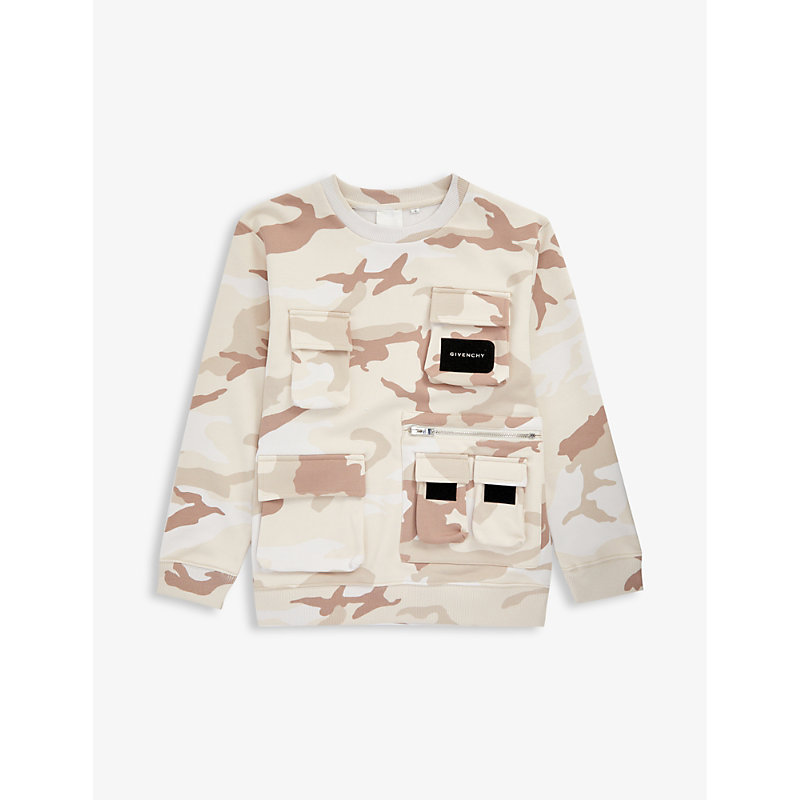 GIVENCHY GIVENCHY BOYS UNIQUE KIDS CAMOUFLAGE-PRINT COTTON-JERSEY SWEATSHIRT 10-12 YEARS,63588706