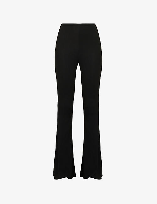 MAGDA BUTRYM: Structured-waist flared-leg mid-rise stretch-woven trousers