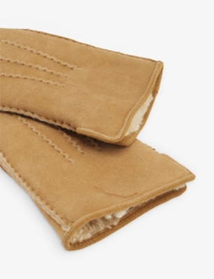 Dents Womens Camel Nancy Sheepskin Leather Gloves In Brown