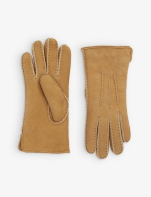 Womens camel leather clearance gloves