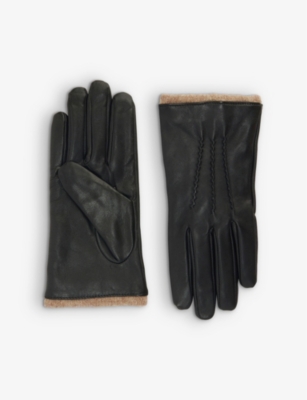 Dents Lorraine Wool-lined Leather Gloves In Black