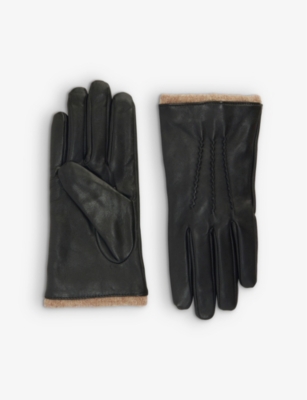 DENTS DENTS WOMEN'S BLACK LORRAINE LEATHER GLOVES,63593359