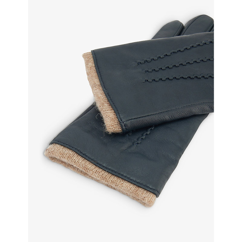 Shop Dents Womens Navy Lorraine Leather Gloves