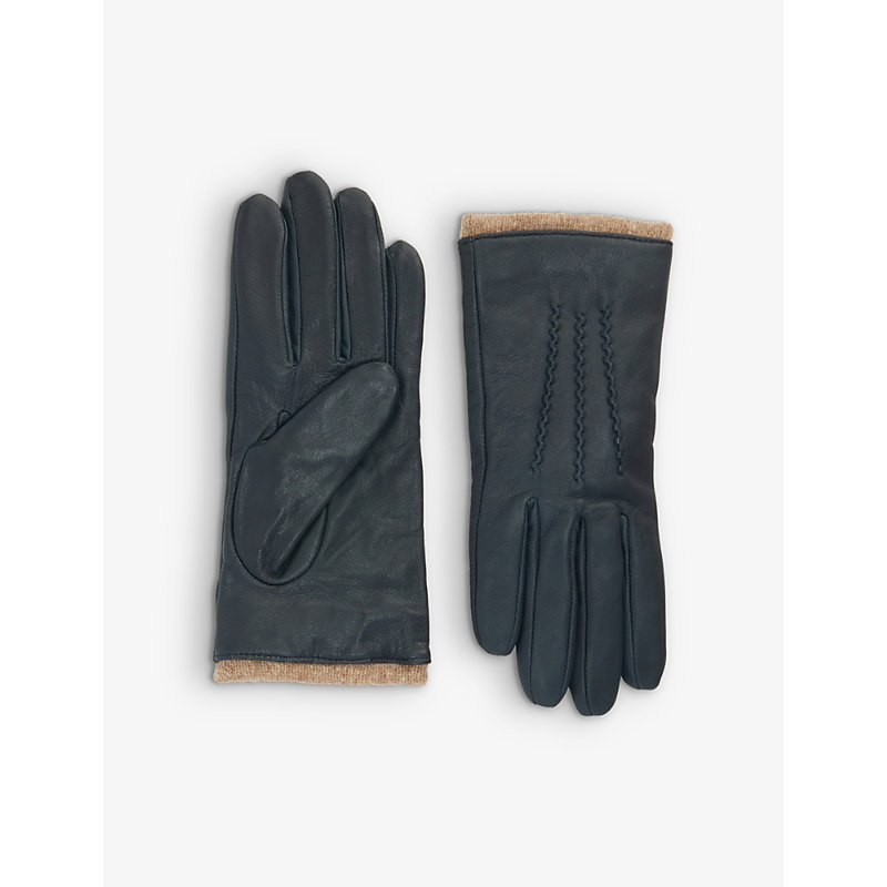 Dents Womens Navy Lorraine Leather Gloves