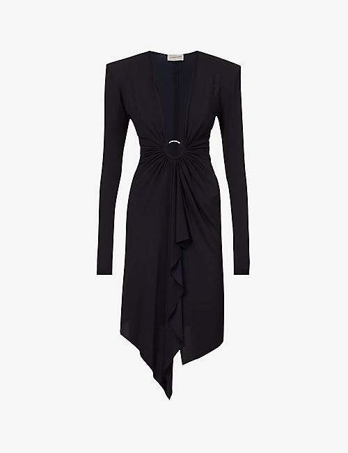 ALEXANDRE VAUTHIER: Ring-embellished stretch-woven mini dress
