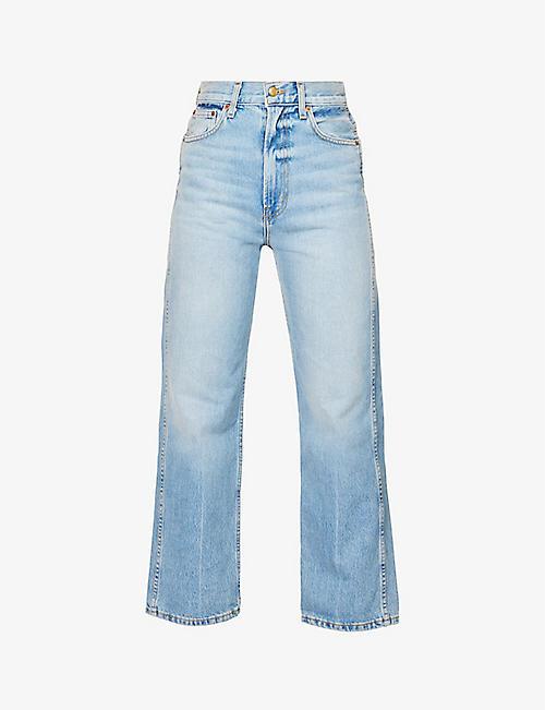 NONE: Straight-leg high-rise jeans