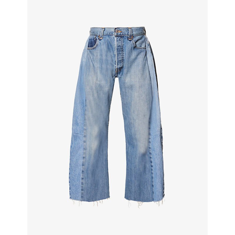 B Sides Women's Vintage Indigo Pre-loved Levi's Lasso Upcycled-denim Jeans