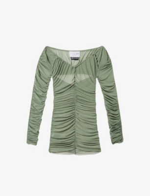 Az Factory X Ester Manas Ruched-detailed Top In Khaki