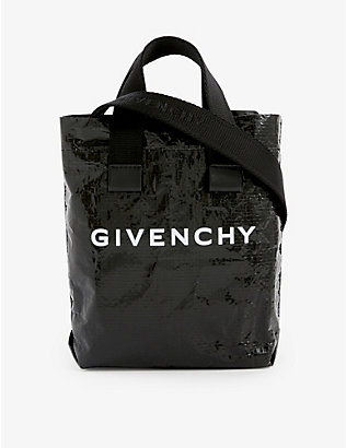 GIVENCHY: Shopper logo-print woven shoulder bag