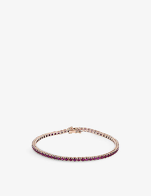 ROXANNE FIRST: Original Tennis 14ct yellow-gold and 3ct ruby bracelet