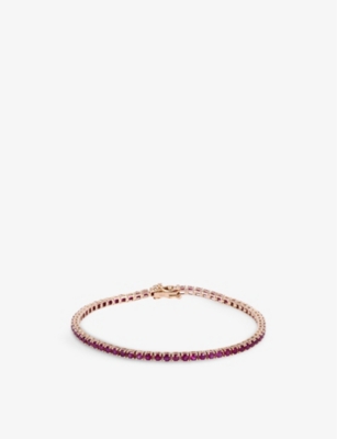 ROXANNE FIRST: Original Tennis 14ct rose-gold and 3ct ruby bracelet